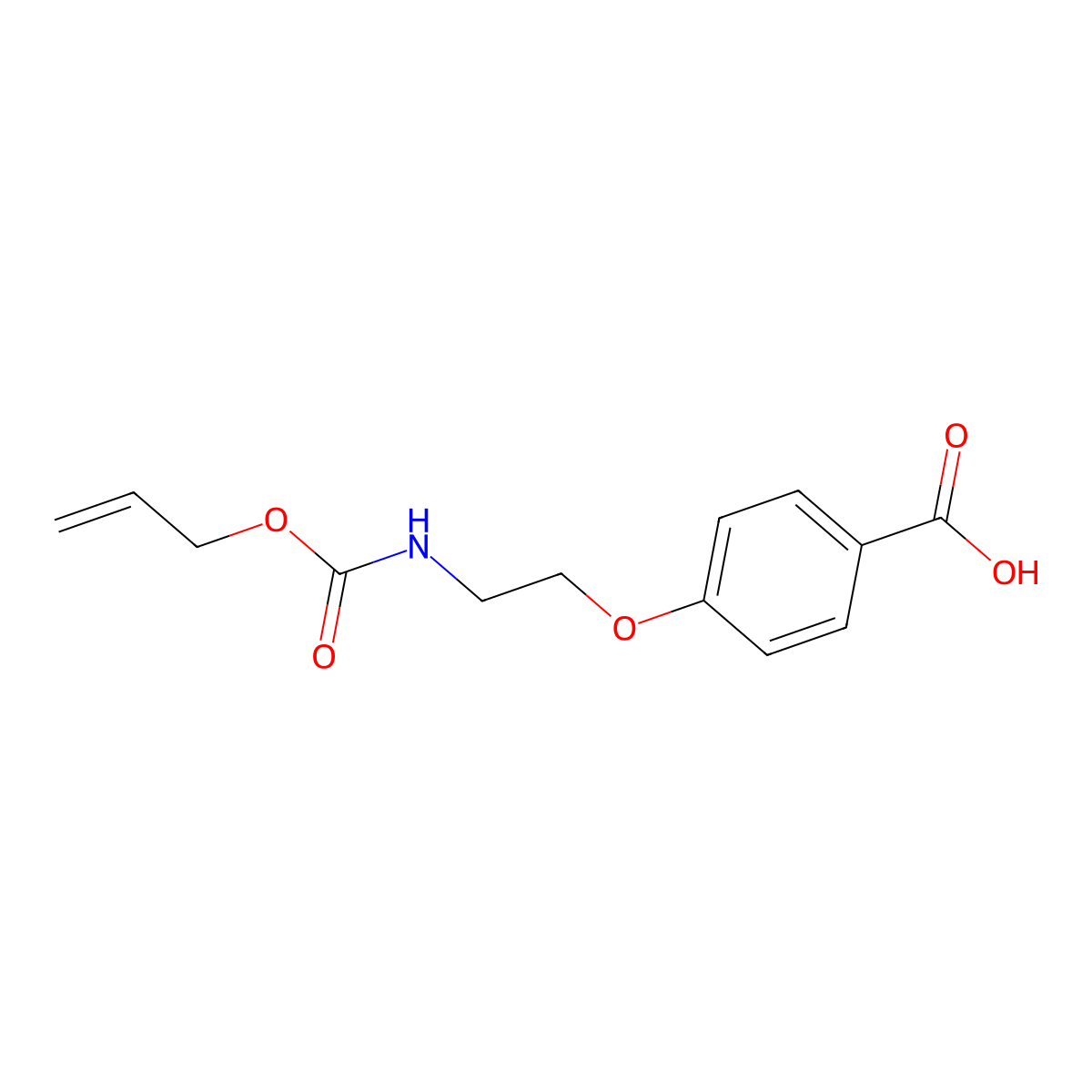 4-(2-{[(Prop-2-en-1-yloxy)carbonyl]amino}ethoxy)benzoic acid molecular structure, CAS 2680787-36-2