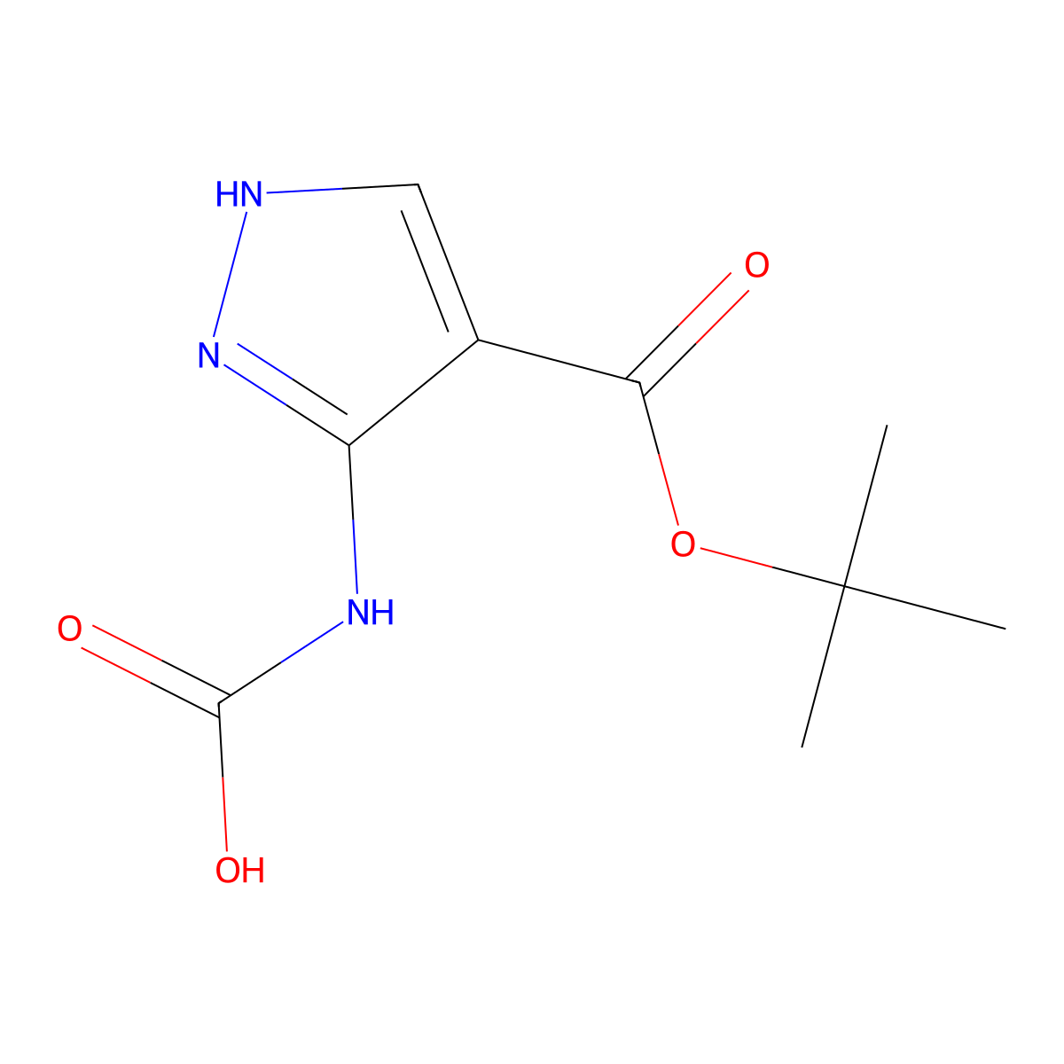 {4-[(tert-butoxy)carbonyl]-1H-pyrazol-3-yl}carbamic acid molecular structure, CAS 2680787-40-8