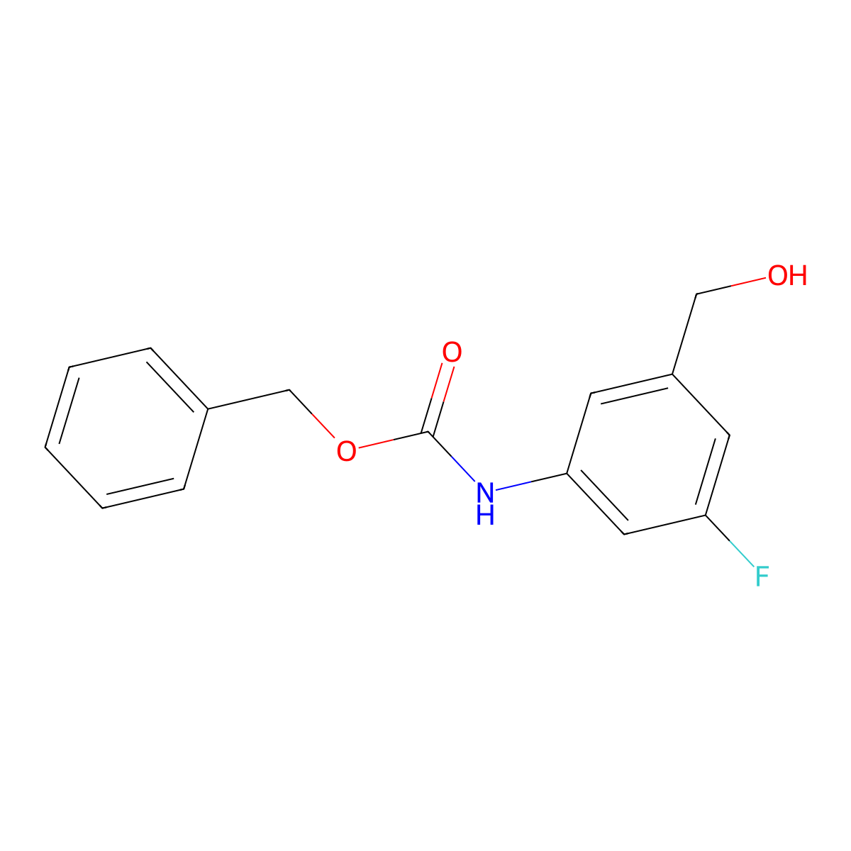 benzyl N-[3-fluoro-5-(hydroxymethyl)phenyl]carbamate molecular structure, CAS 2680787-41-9