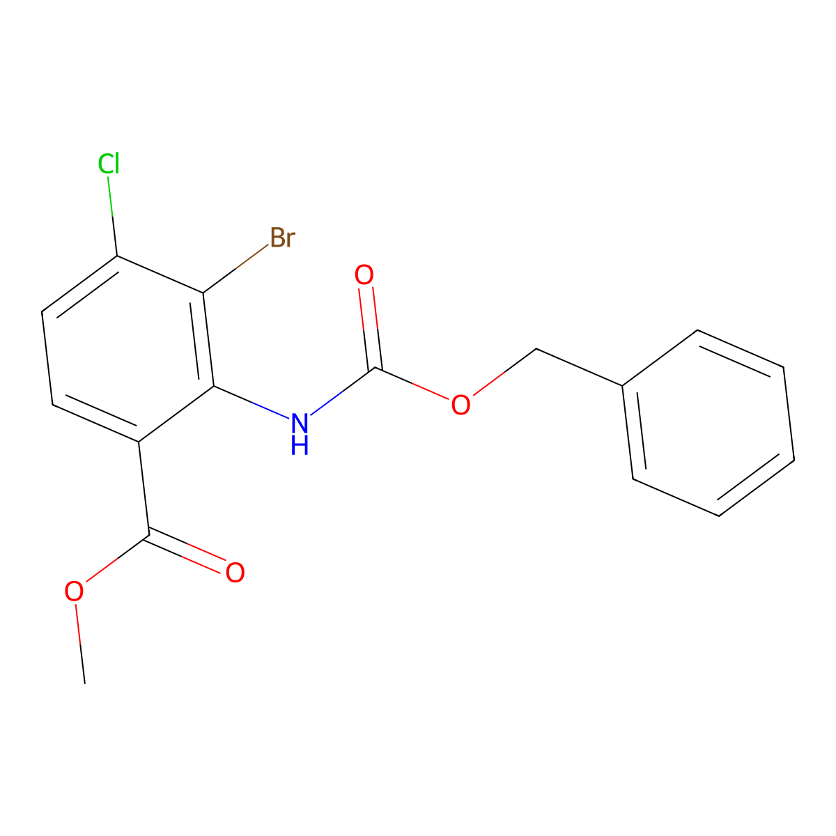 Methyl 2-{[(benzyloxy)carbonyl]amino}-3-bromo-4-chlorobenzoate molecular structure, CAS 2680787-55-5