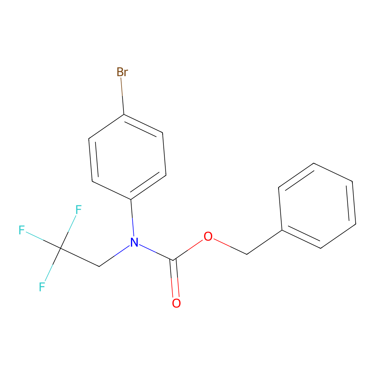 benzyl N-(4-bromophenyl)-N-(2,2,2-trifluoroethyl)carbamate molecular structure, CAS 2680787-58-8