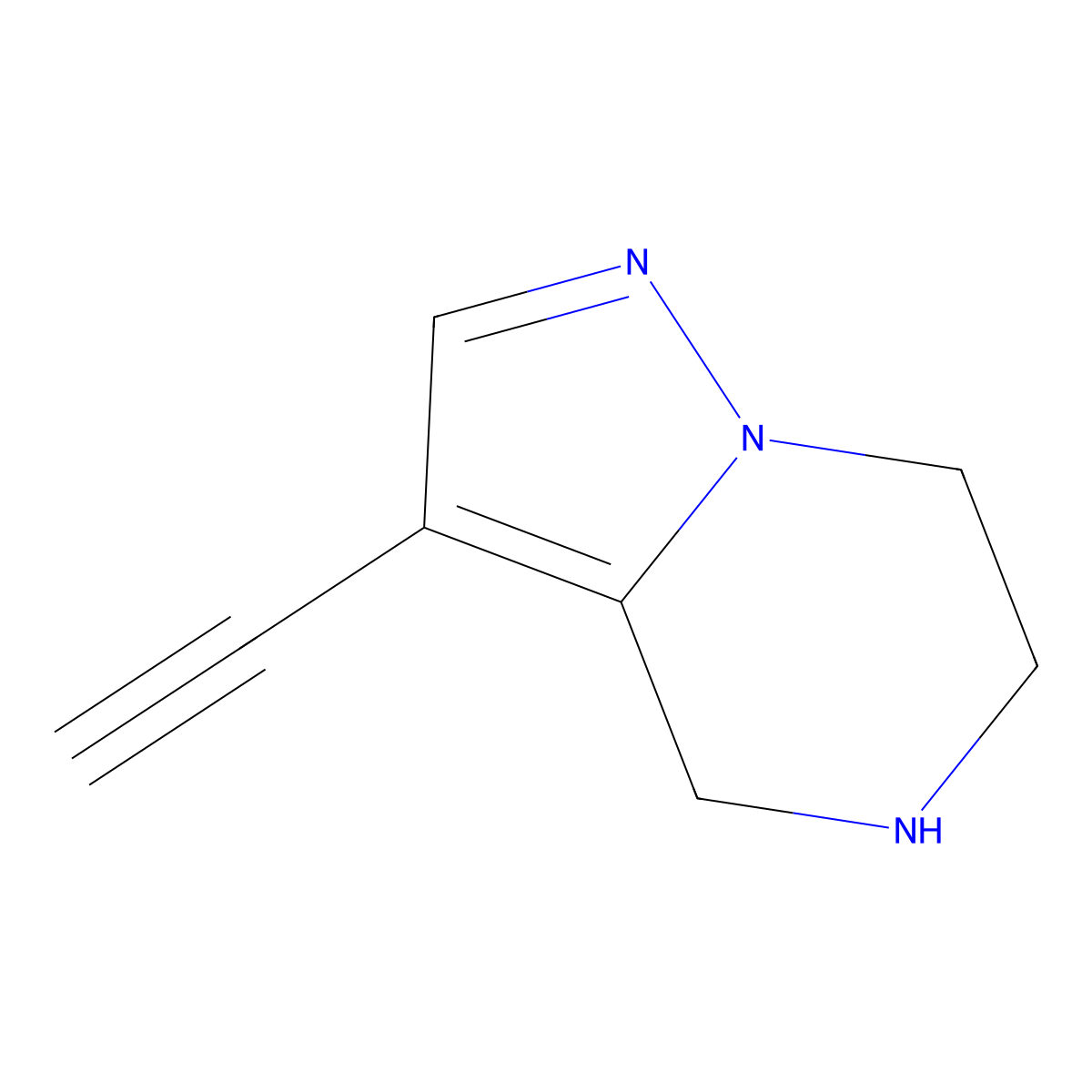 3-ethynyl-4H,5H,6H,7H-pyrazolo[1,5-a]pyrazine molecular structure, CAS 2680787-66-8