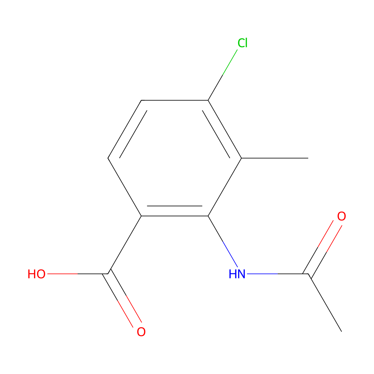 4-Chloro-2-acetamido-3-methylbenzoic acid molecular structure, CAS 2680787-68-0