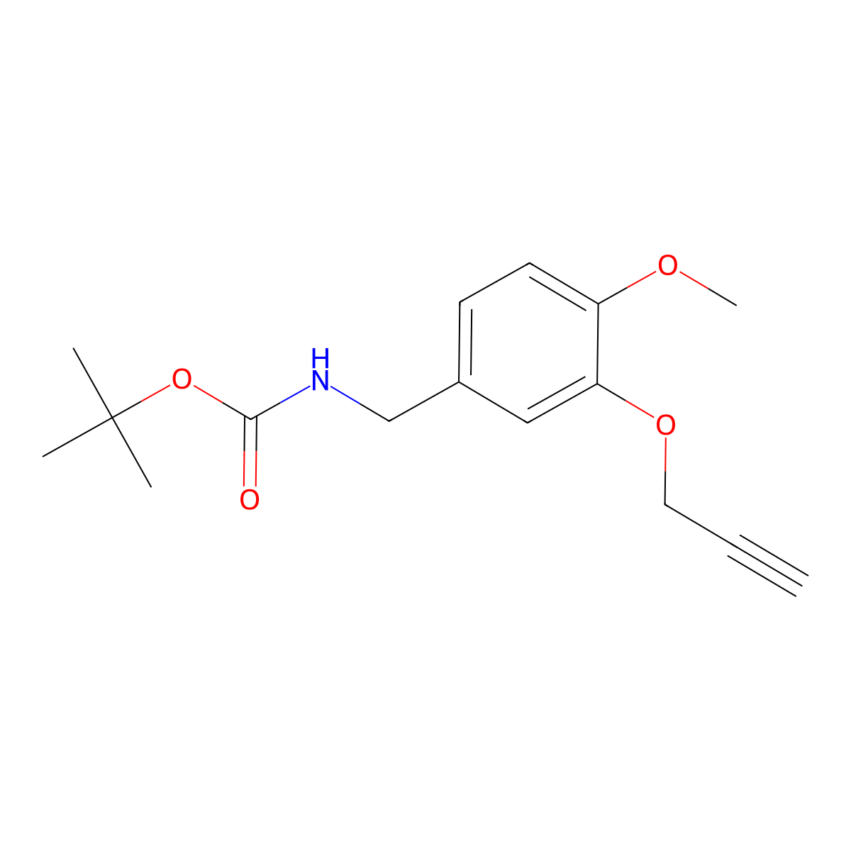 tert-butyl N-{[4-methoxy-3-(prop-2-yn-1-yloxy)phenyl]methyl}carbamate molecular structure, CAS 2680787-74-8