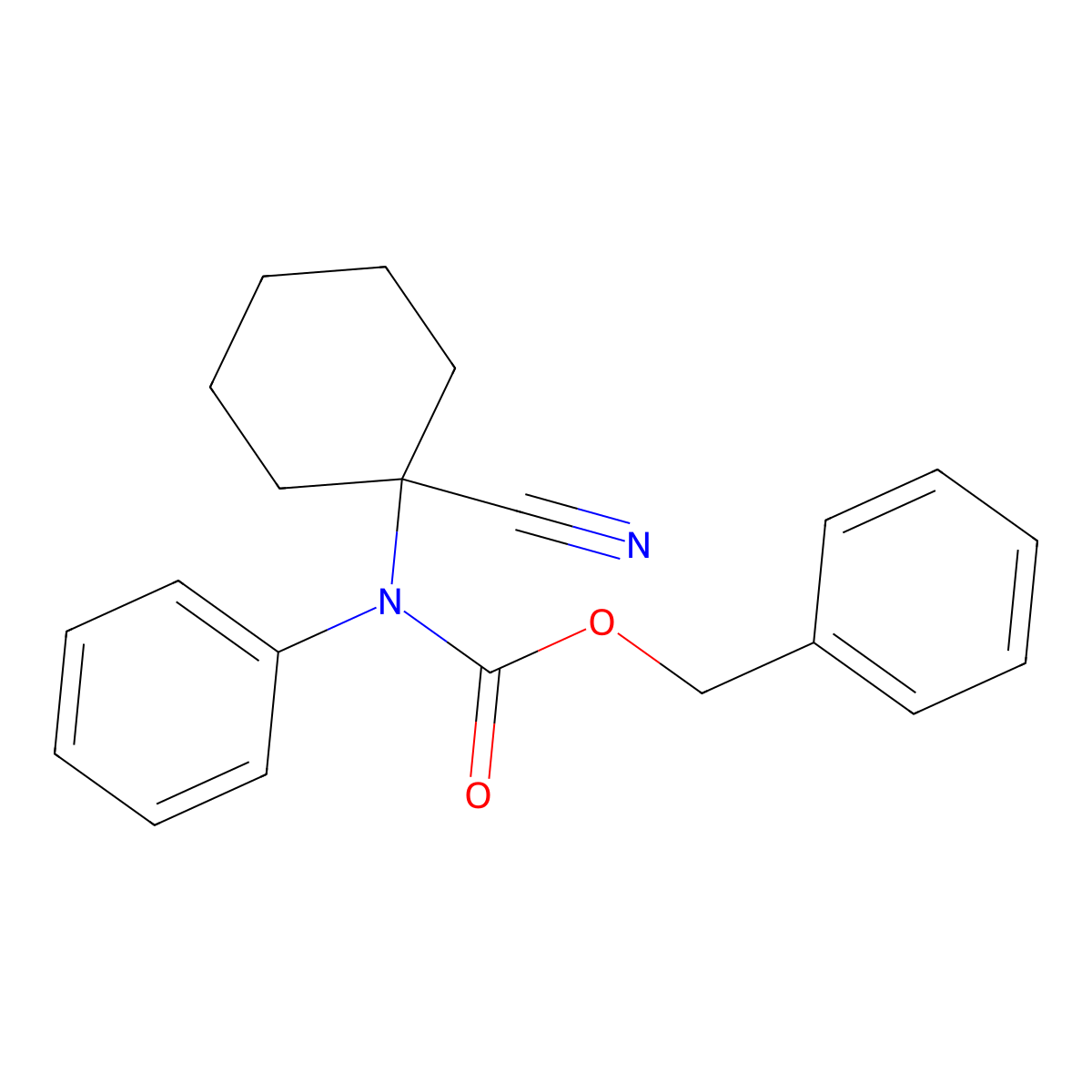 benzyl N-(1-cyanocyclohexyl)-N-phenylcarbamate molecular structure, CAS 2680787-78-2