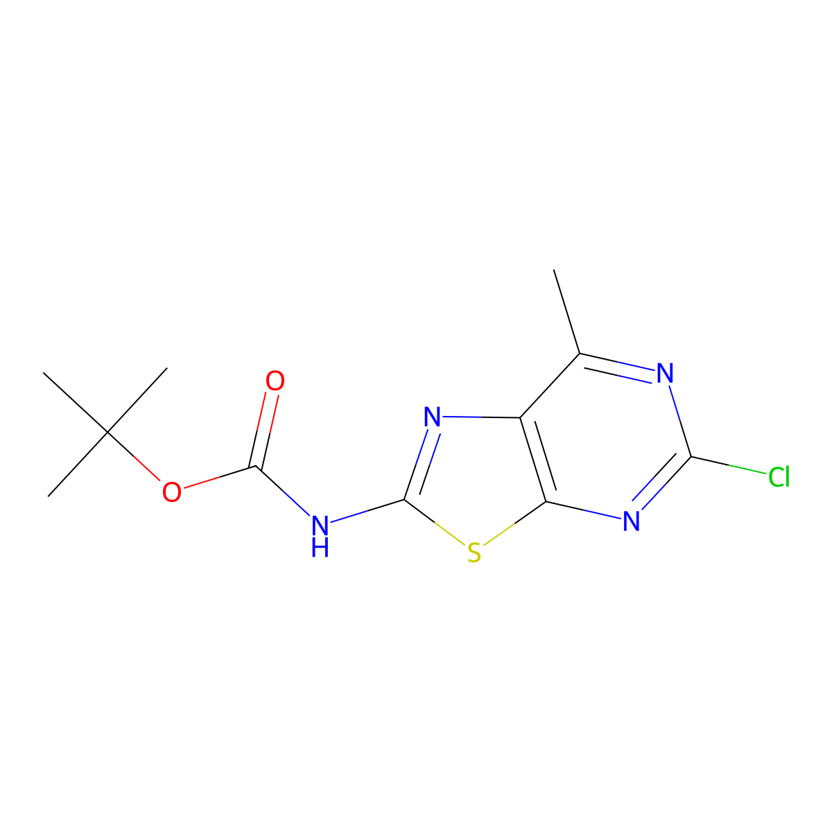 tert-butyl N-{5-chloro-7-methyl-[1,3]thiazolo[5,4-d]pyrimidin-2-yl}carbamate molecular structure, CAS 2680787-80-6