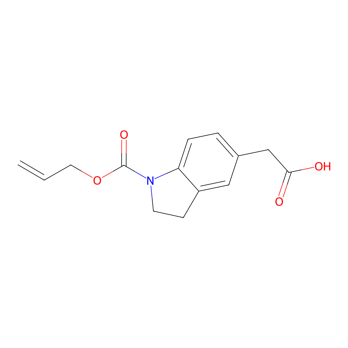 2-{1-[(prop-2-en-1-yloxy)carbonyl]-2,3-dihydro-1H-indol-5-yl}acetic acid molecular structure, CAS 2680787-85-1