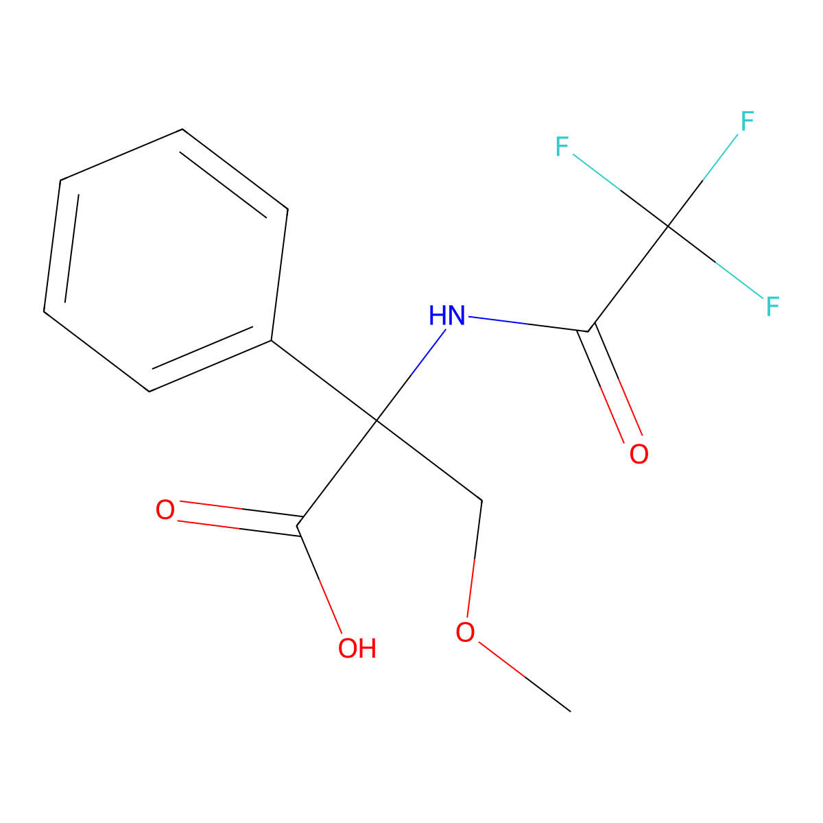 3-Methoxy-2-phenyl-2-(2,2,2-trifluoroacetamido)propanoic acid molecular structure, CAS 2680787-87-3