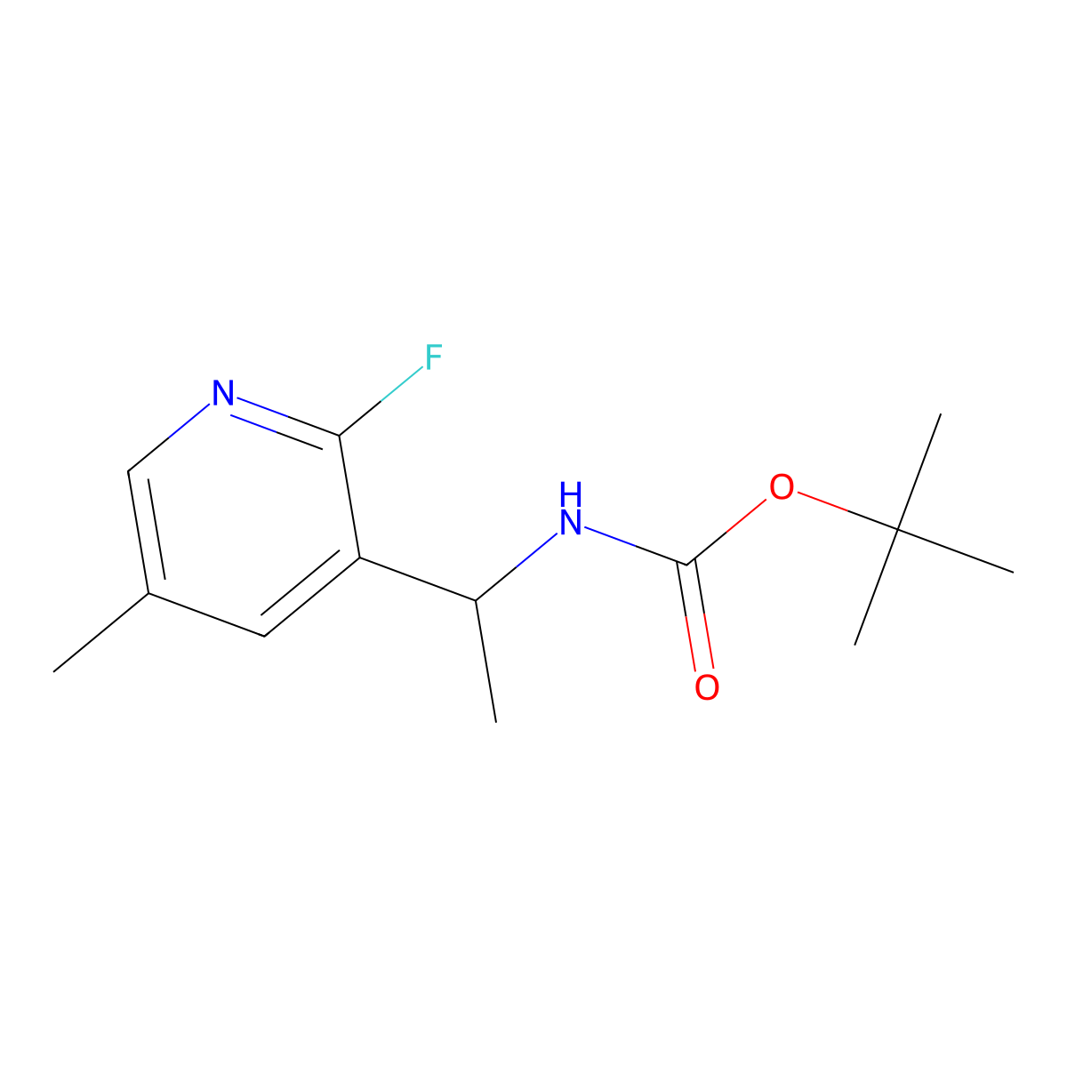 tert-butyl N-[1-(2-fluoro-5-methylpyridin-3-yl)ethyl]carbamate molecular structure, CAS 2680787-88-4