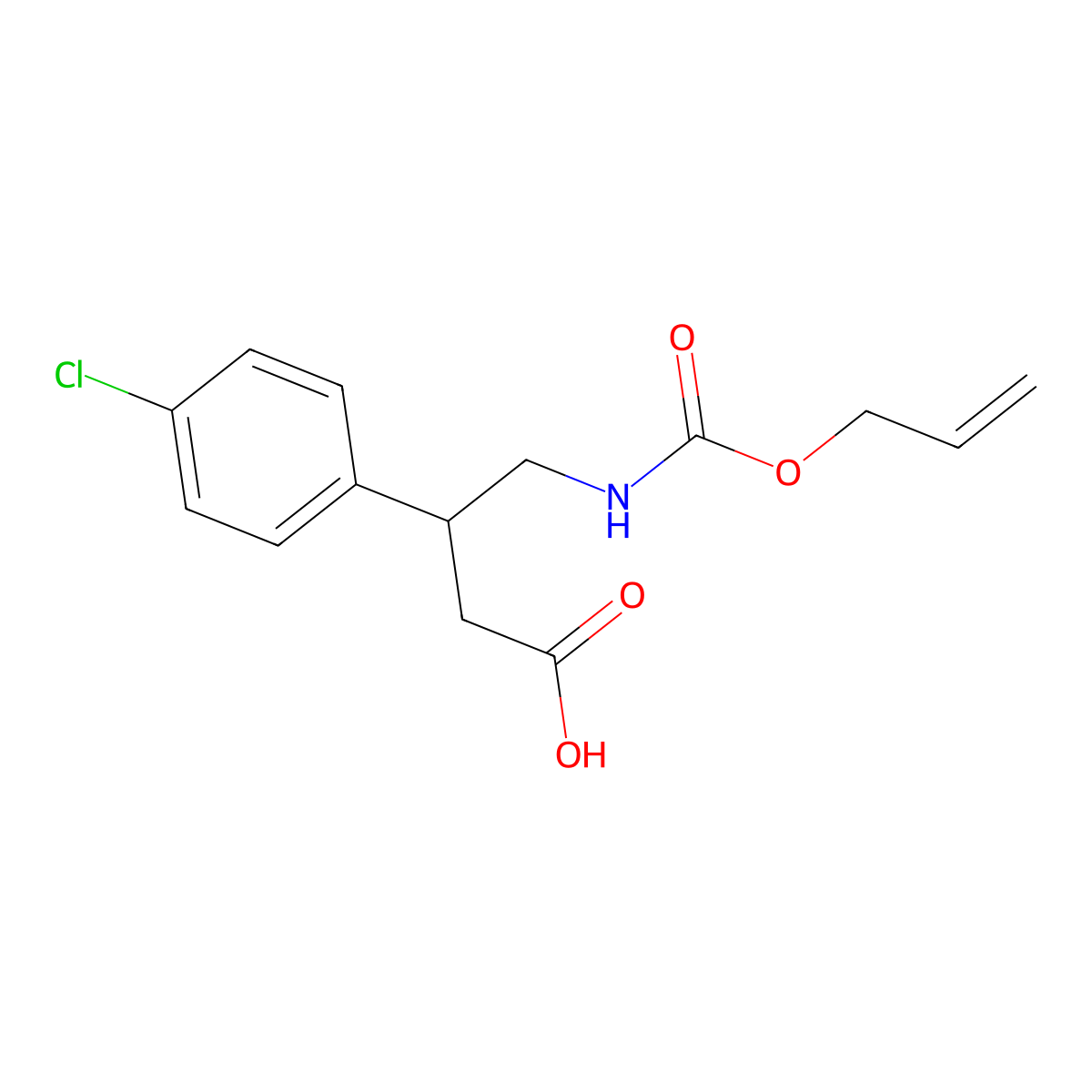 3-(4-Chlorophenyl)-4-{[(prop-2-en-1-yloxy)carbonyl]amino}butanoic acid molecular structure, CAS 2680787-96-4