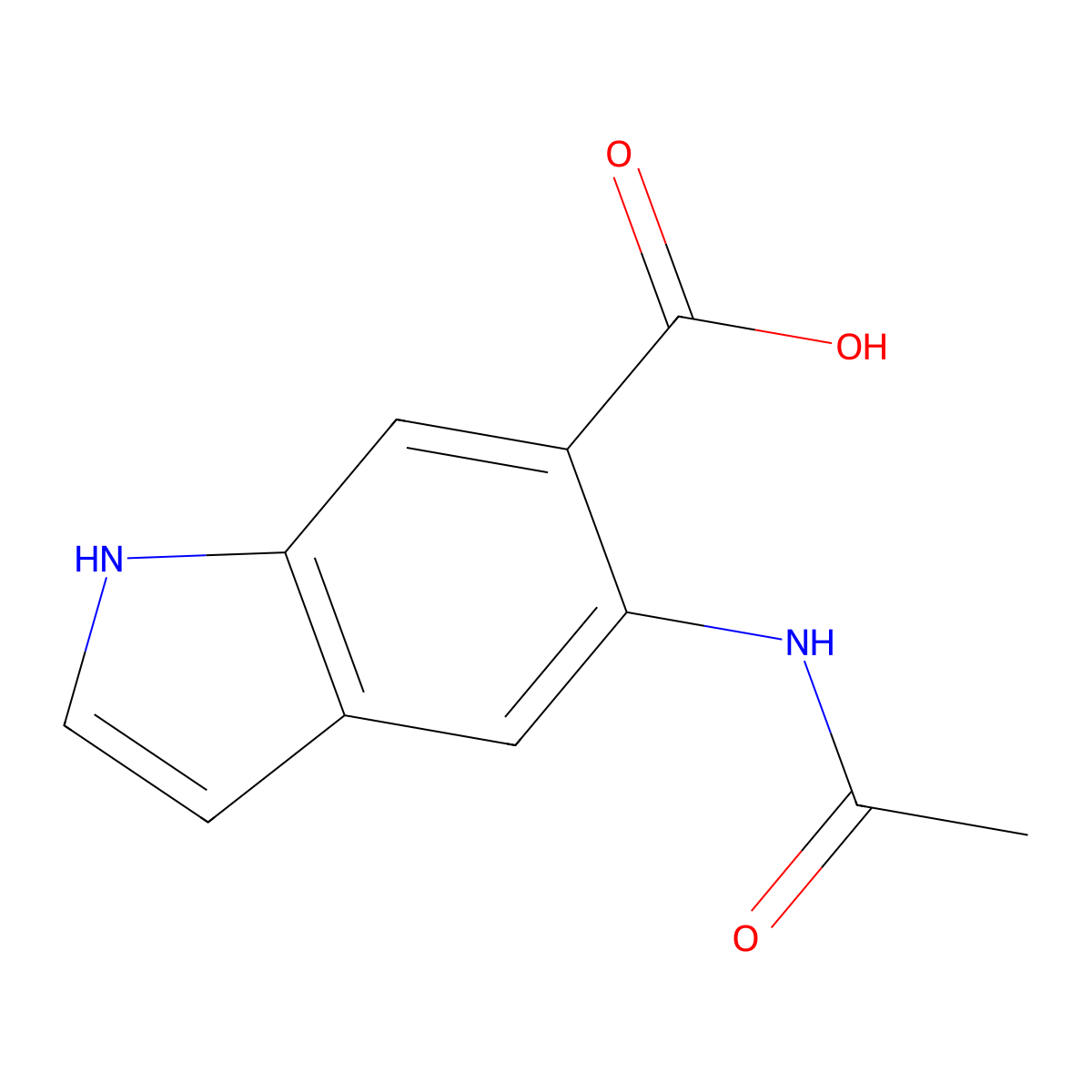 5-acetamido-1H-indole-6-carboxylic acid molecular structure, CAS 2680787-97-5