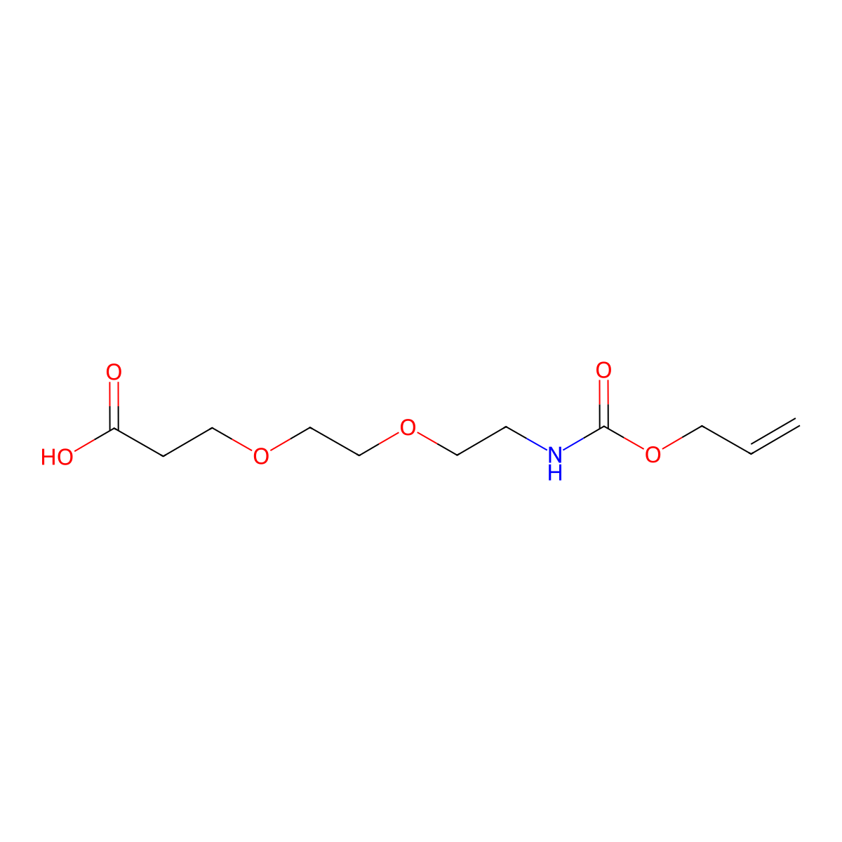 3-[2-(2-{[(Prop-2-en-1-yloxy)carbonyl]amino}ethoxy)ethoxy]propanoic acid molecular structure, CAS 2680788-05-8
