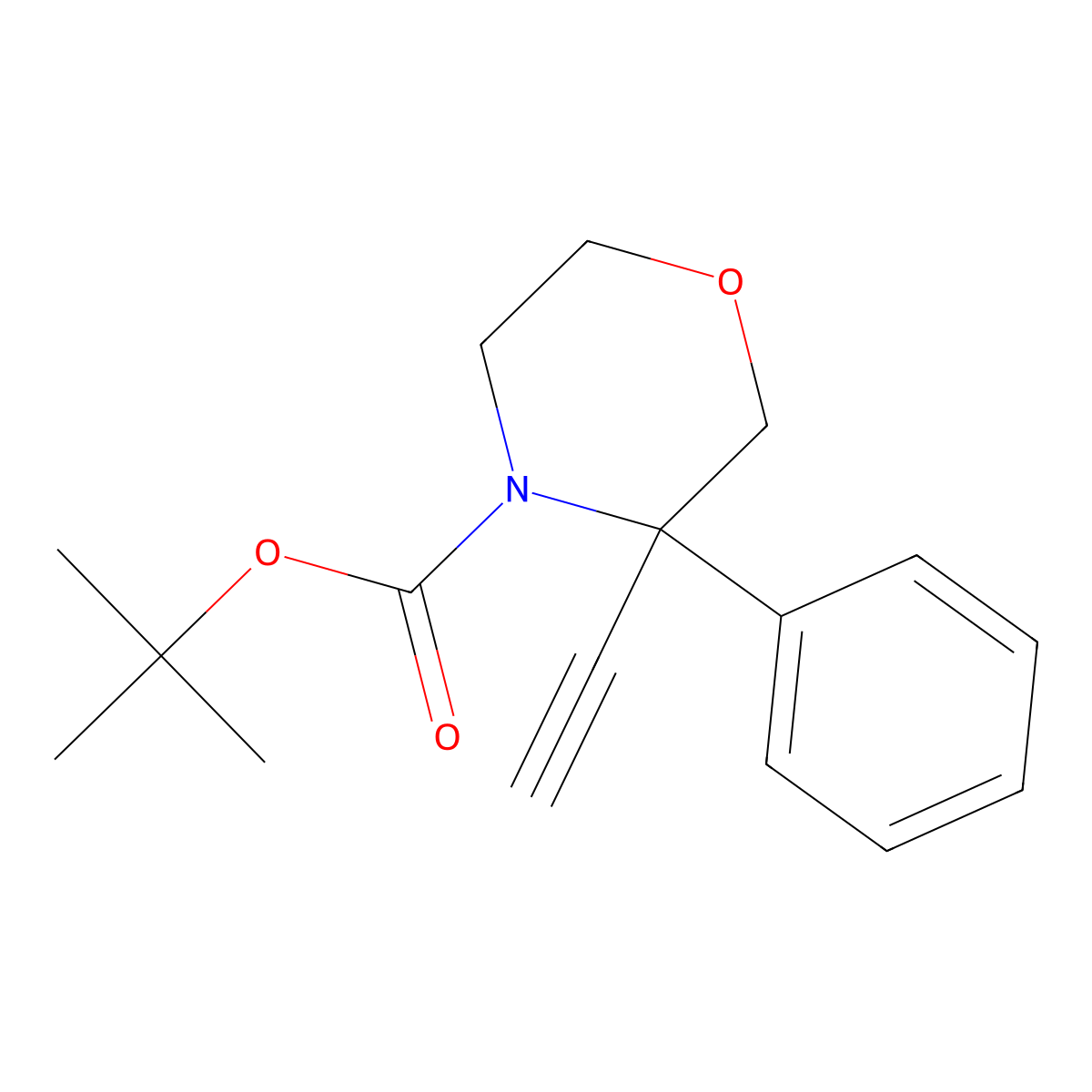 Tert-butyl 3-ethynyl-3-phenylmorpholine-4-carboxylate molecular structure, CAS 2680788-07-0