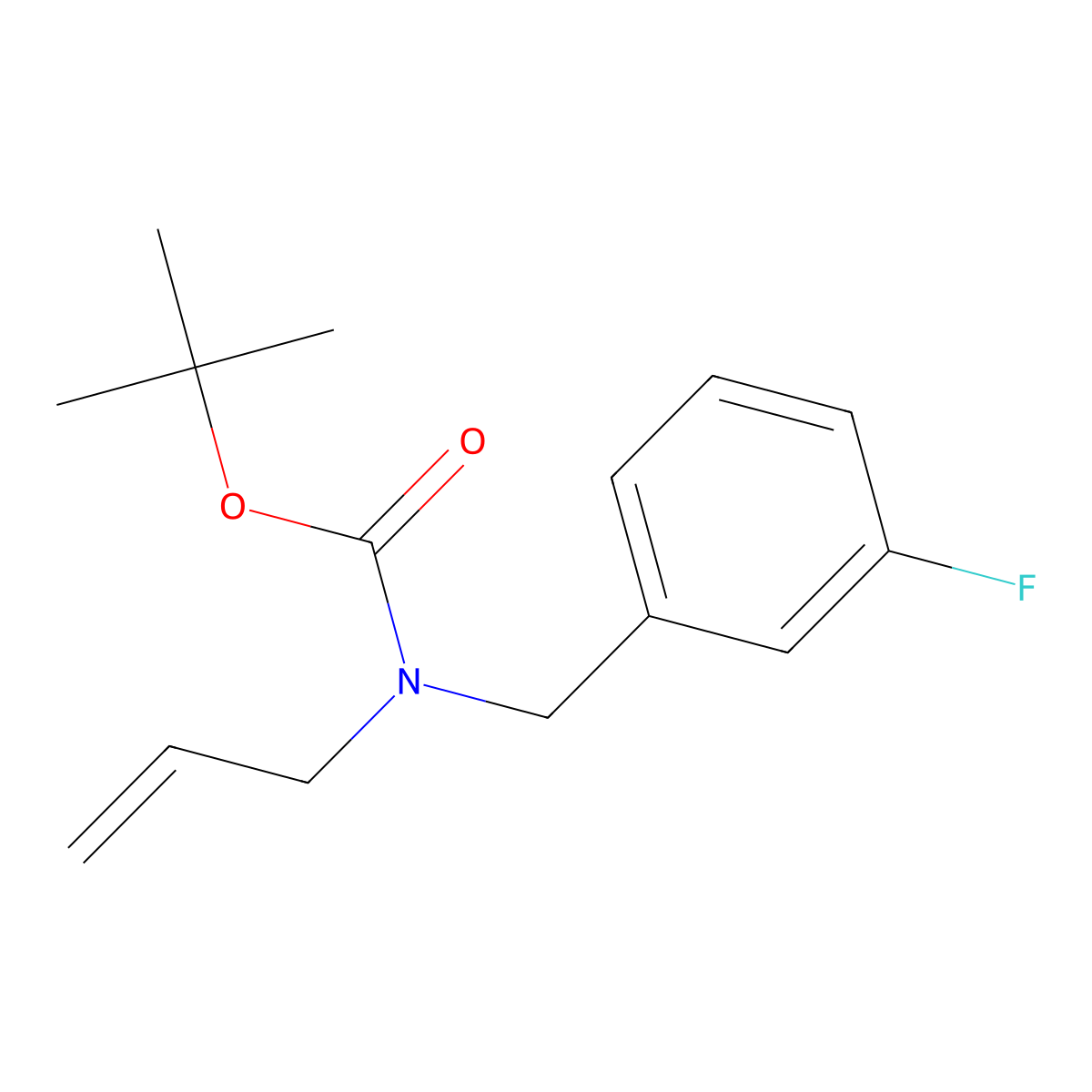 tert-butyl N-[(3-fluorophenyl)methyl]-N-(prop-2-en-1-yl)carbamate molecular structure, CAS 2680788-11-6