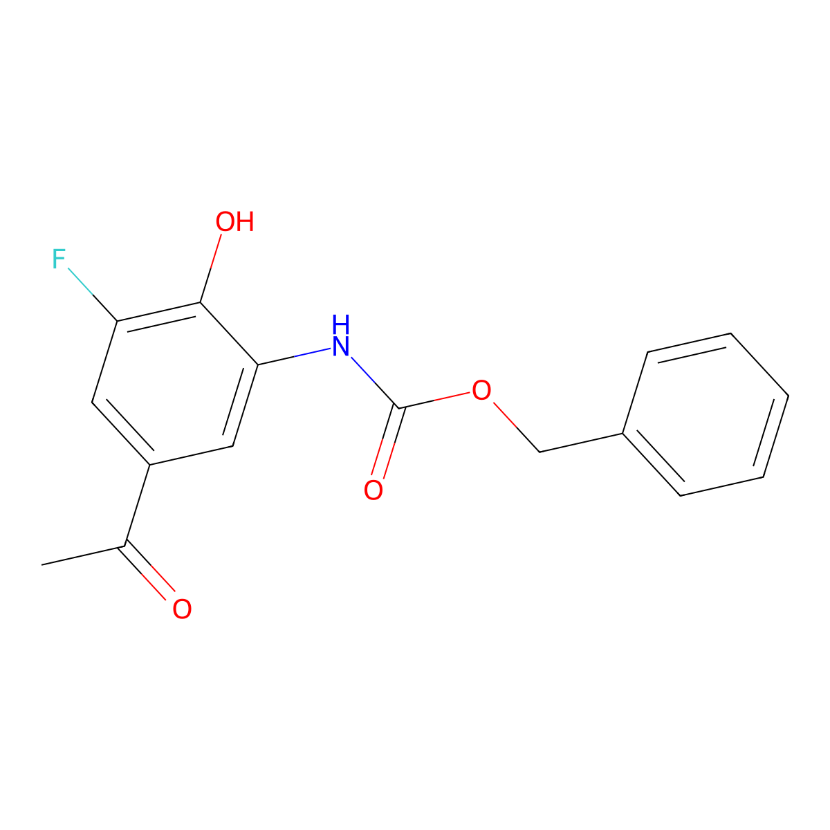 benzyl N-(5-acetyl-3-fluoro-2-hydroxyphenyl)carbamate molecular structure, CAS 2680788-12-7