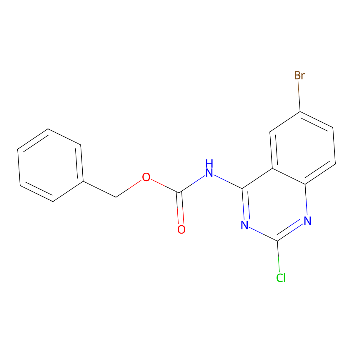 benzyl N-(6-bromo-2-chloroquinazolin-4-yl)carbamate molecular structure, CAS 2680788-24-1