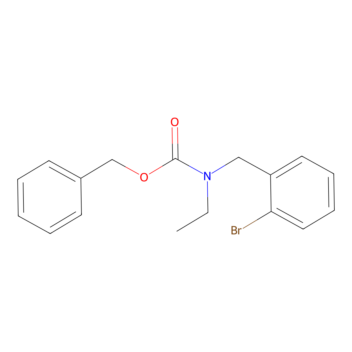 benzyl N-[(2-bromophenyl)methyl]-N-ethylcarbamate molecular structure, CAS 2680788-35-4