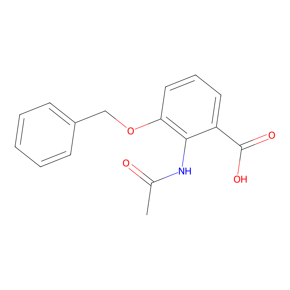 3-(Benzyloxy)-2-acetamidobenzoic acid molecular structure, CAS 2680788-43-4