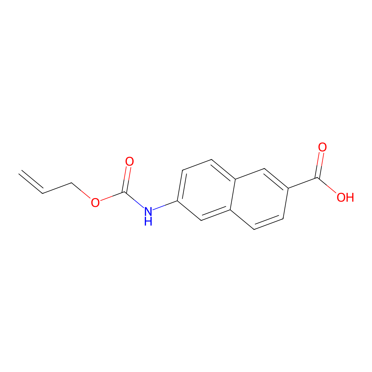 6-{[(Prop-2-en-1-yloxy)carbonyl]amino}naphthalene-2-carboxylic acid molecular structure, CAS 2680788-46-7
