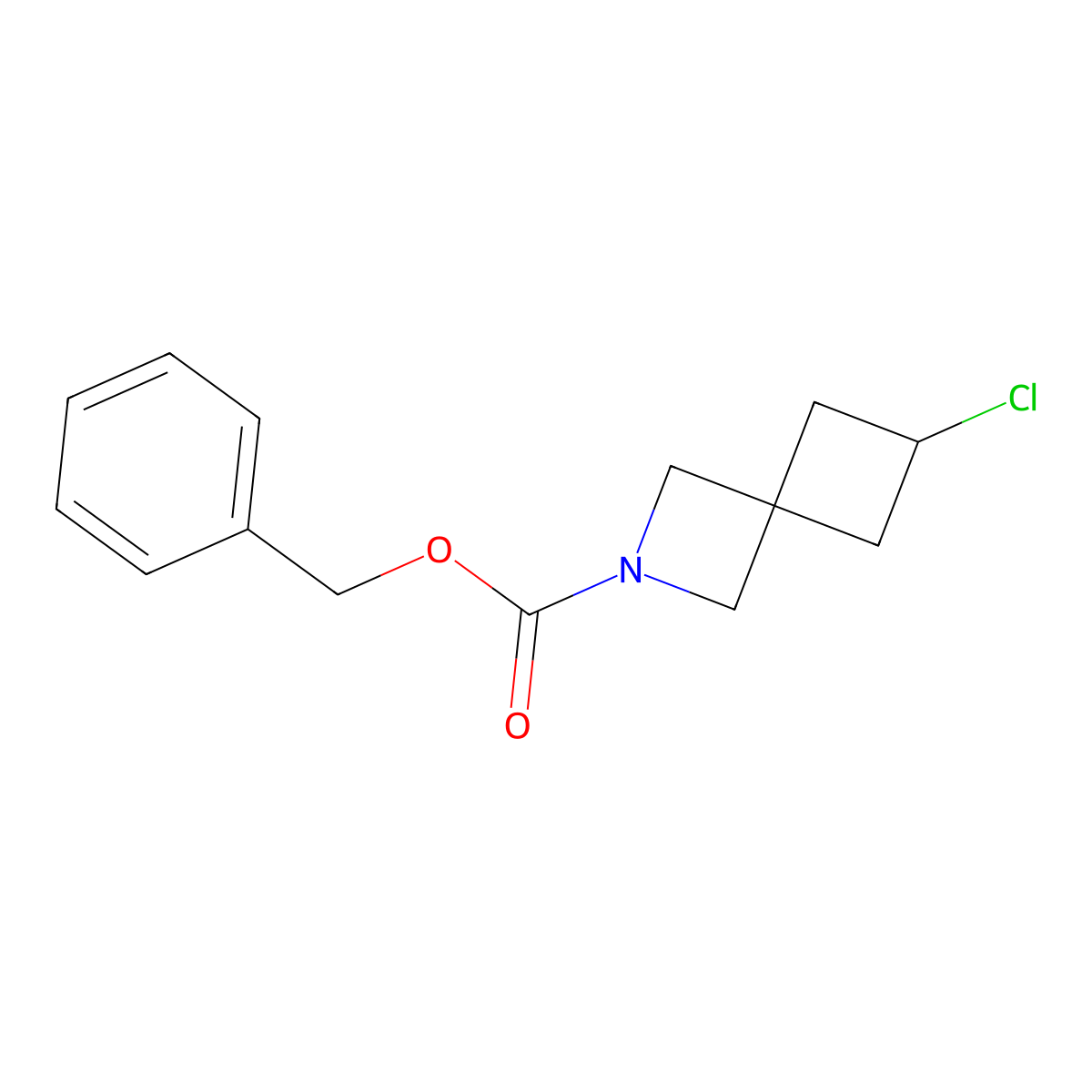 Benzyl 6-chloro-2-azaspiro[3.3]heptane-2-carboxylate molecular structure, CAS 2680788-50-3