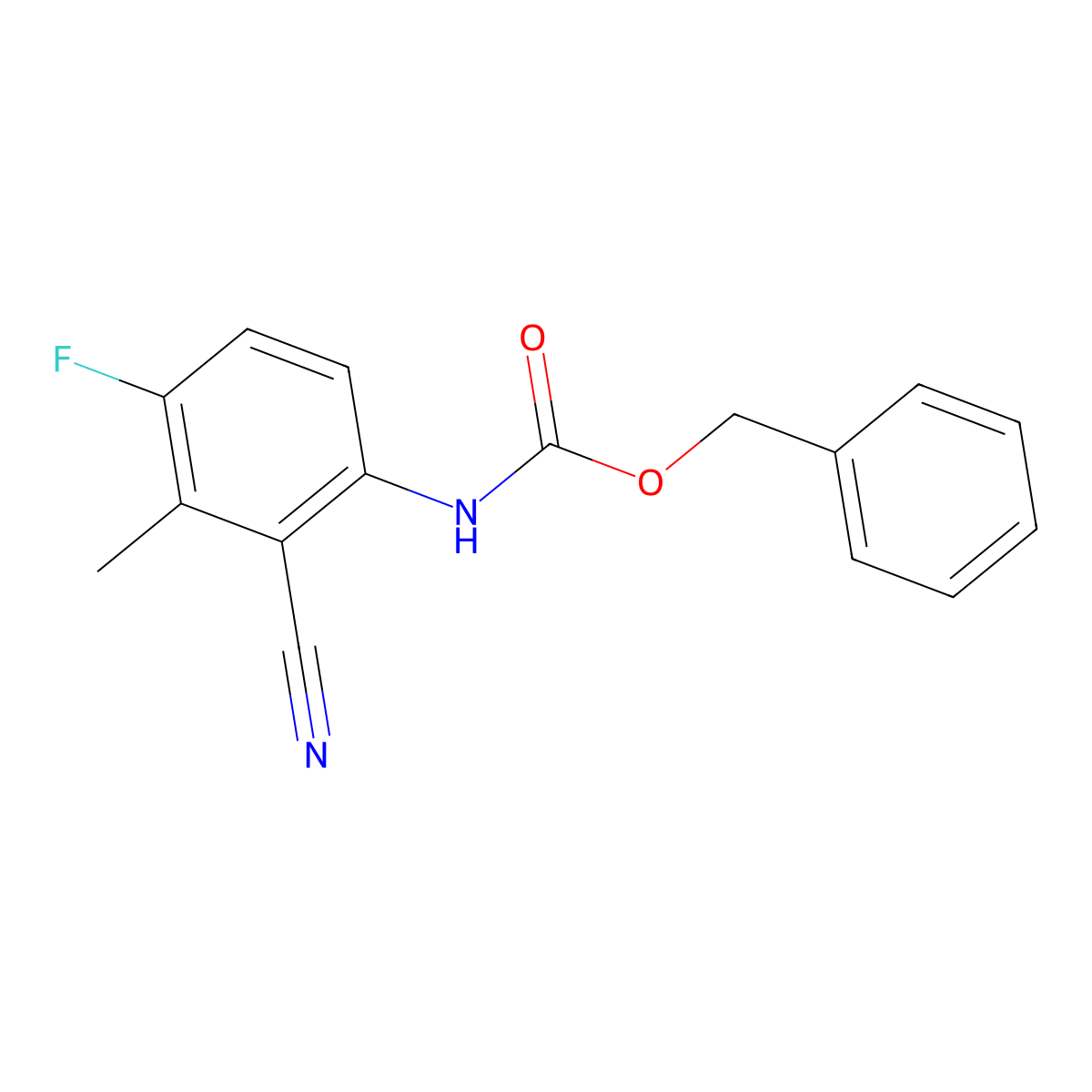 benzyl N-(2-cyano-4-fluoro-3-methylphenyl)carbamate molecular structure, CAS 2680788-56-9