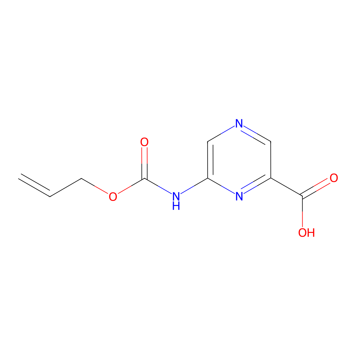 6-{[(Prop-2-en-1-yloxy)carbonyl]amino}pyrazine-2-carboxylic acid molecular structure, CAS 2680788-59-2