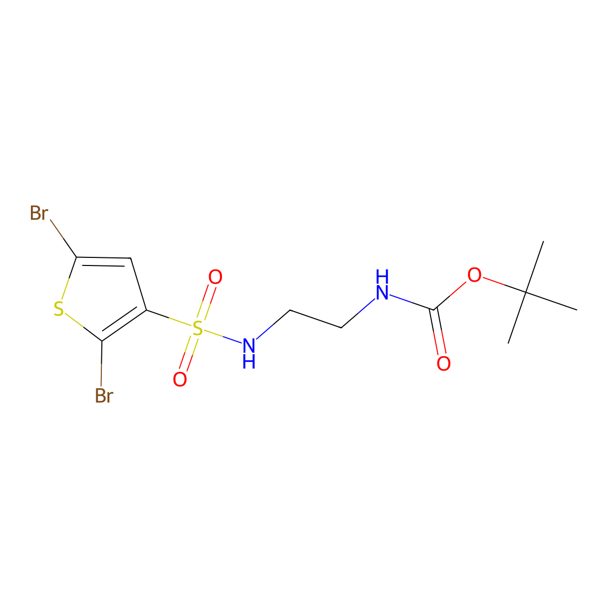 tert-butyl N-[2-(2,5-dibromothiophene-3-sulfonamido)ethyl]carbamate molecular structure, CAS 2680788-73-0