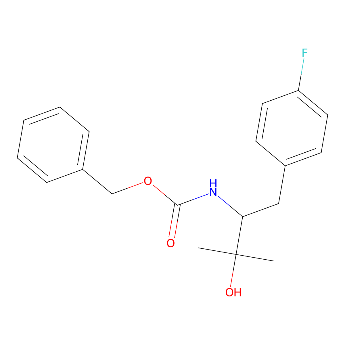 benzyl N-[1-(4-fluorophenyl)-3-hydroxy-3-methylbutan-2-yl]carbamate molecular structure, CAS 2680788-74-1
