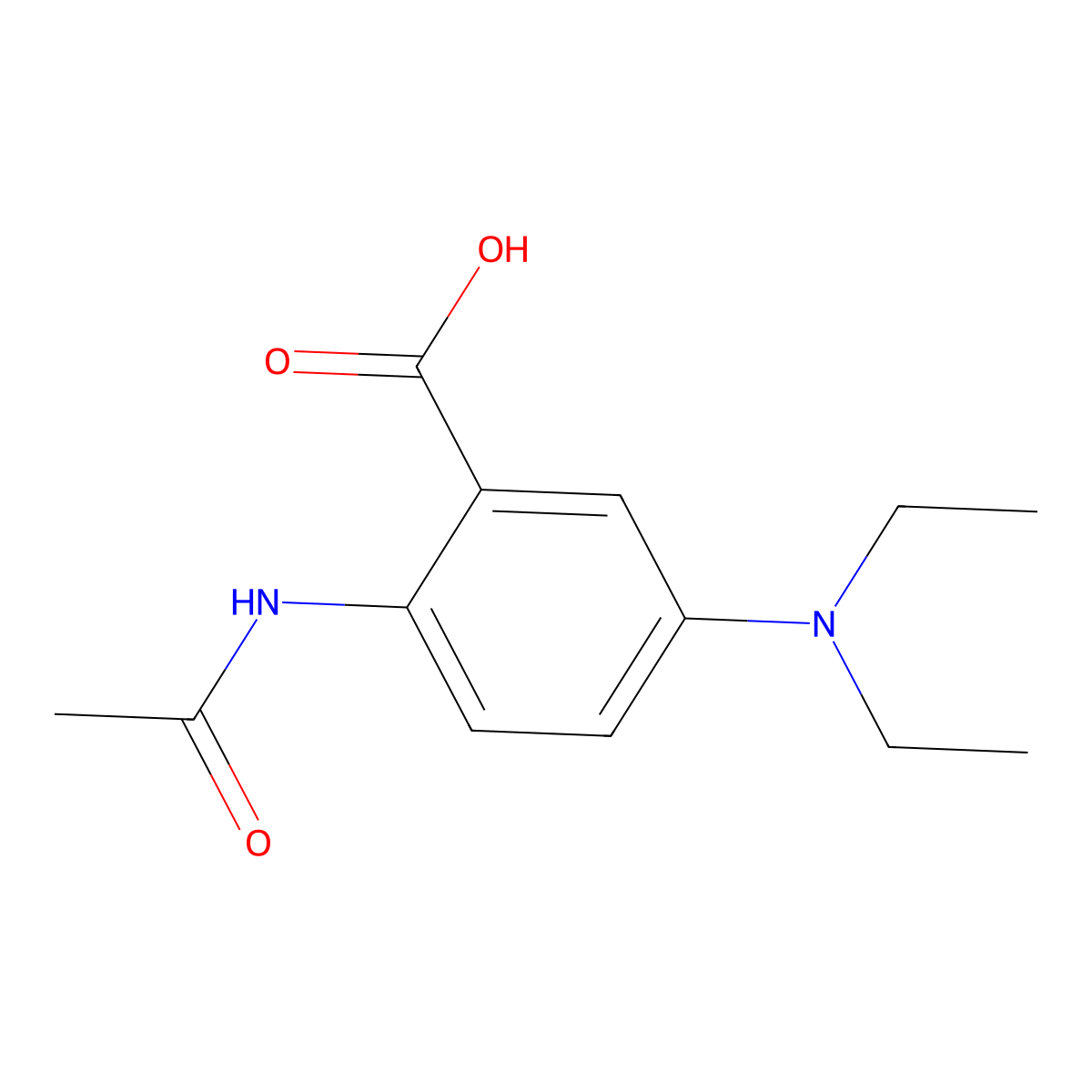 5-(Diethylamino)-2-acetamidobenzoic acid molecular structure, CAS 2680788-75-2