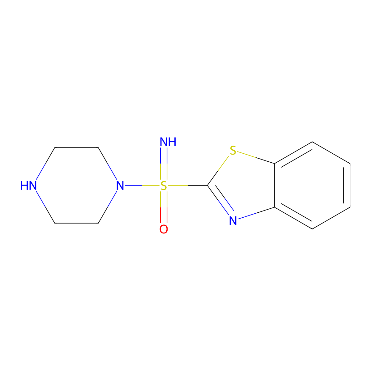 [(1,3-Benzothiazol-2-yl)(piperazin-1-yl)imino-lambda6-sulfanyl]one molecular structure, CAS 2680788-83-2