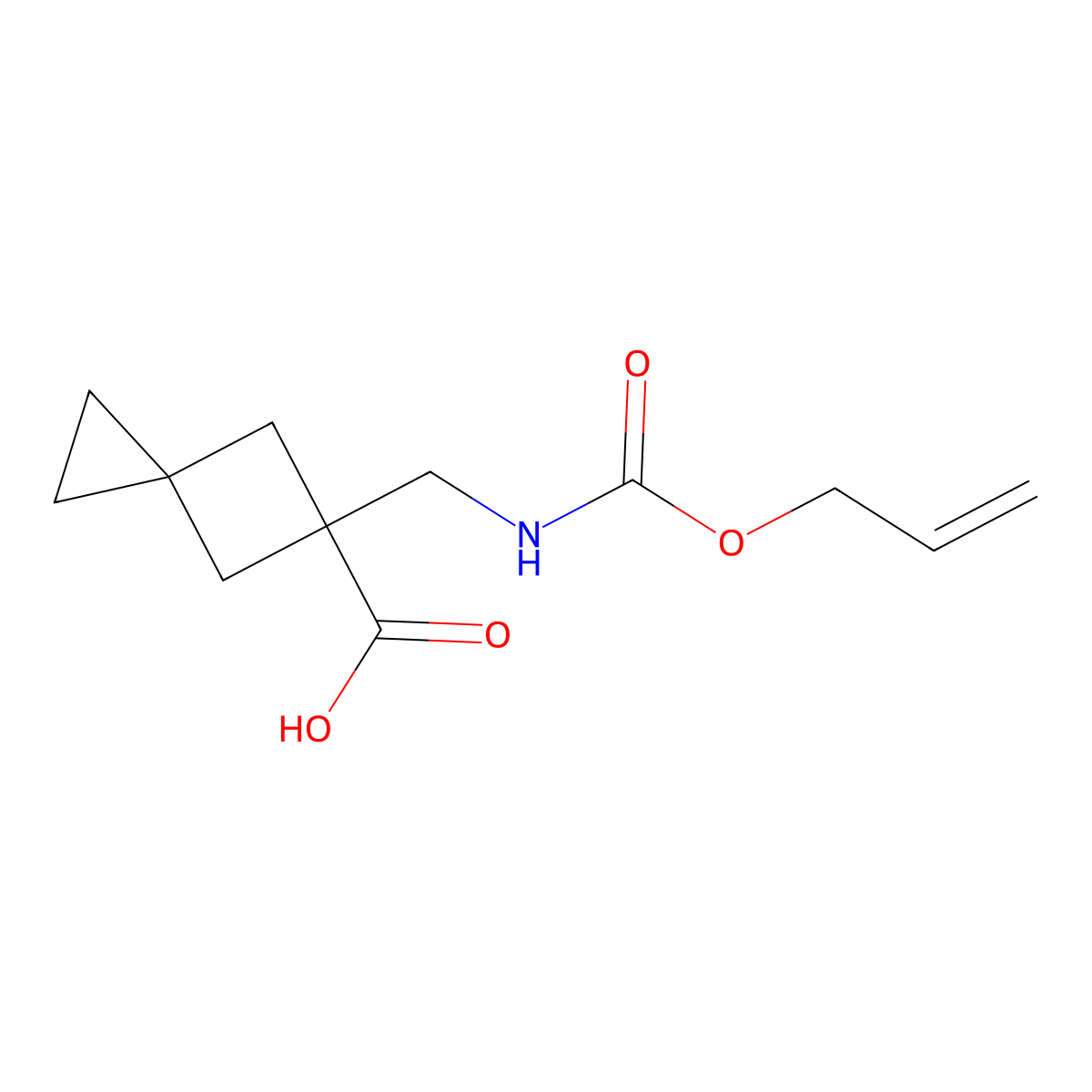 5-({[(Prop-2-en-1-yloxy)carbonyl]amino}methyl)spiro[2.3]hexane-5-carboxylic acid molecular structure, CAS 2680788-87-6