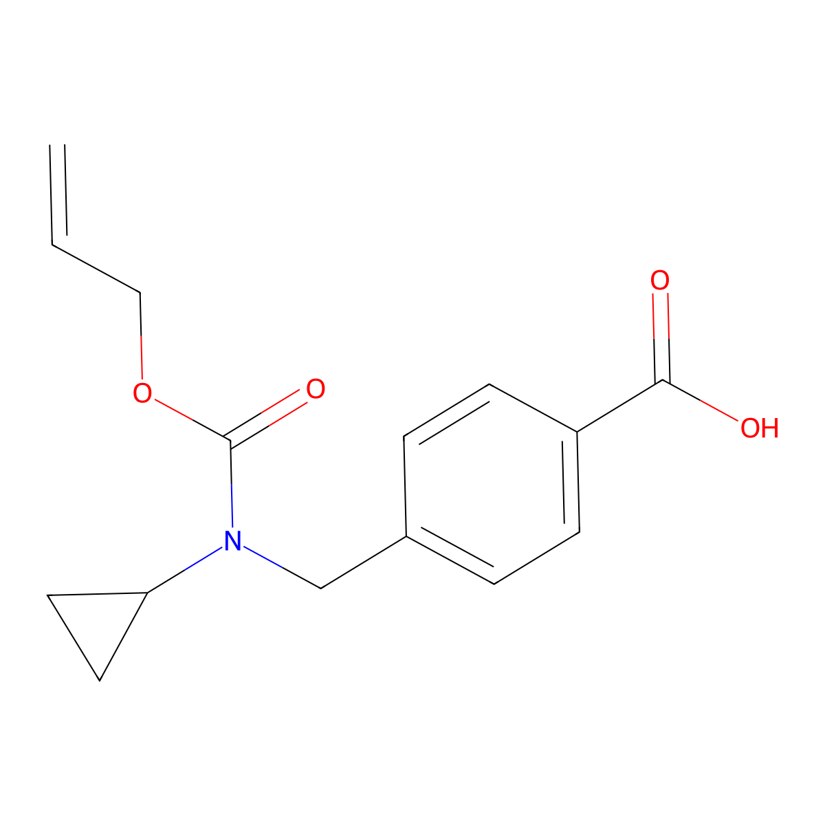 4-({Cyclopropyl[(prop-2-en-1-yloxy)carbonyl]amino}methyl)benzoic acid molecular structure, CAS 2680788-91-2