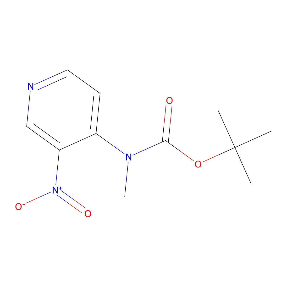 tert-butyl N-methyl-N-(3-nitropyridin-4-yl)carbamate molecular structure, CAS 2680789-00-6