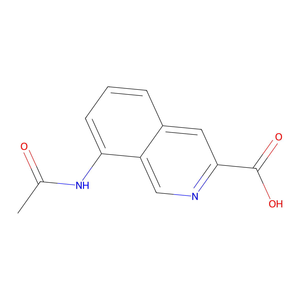 8-Acetamidoisoquinoline-3-carboxylic acid molecular structure, CAS 2680789-03-9