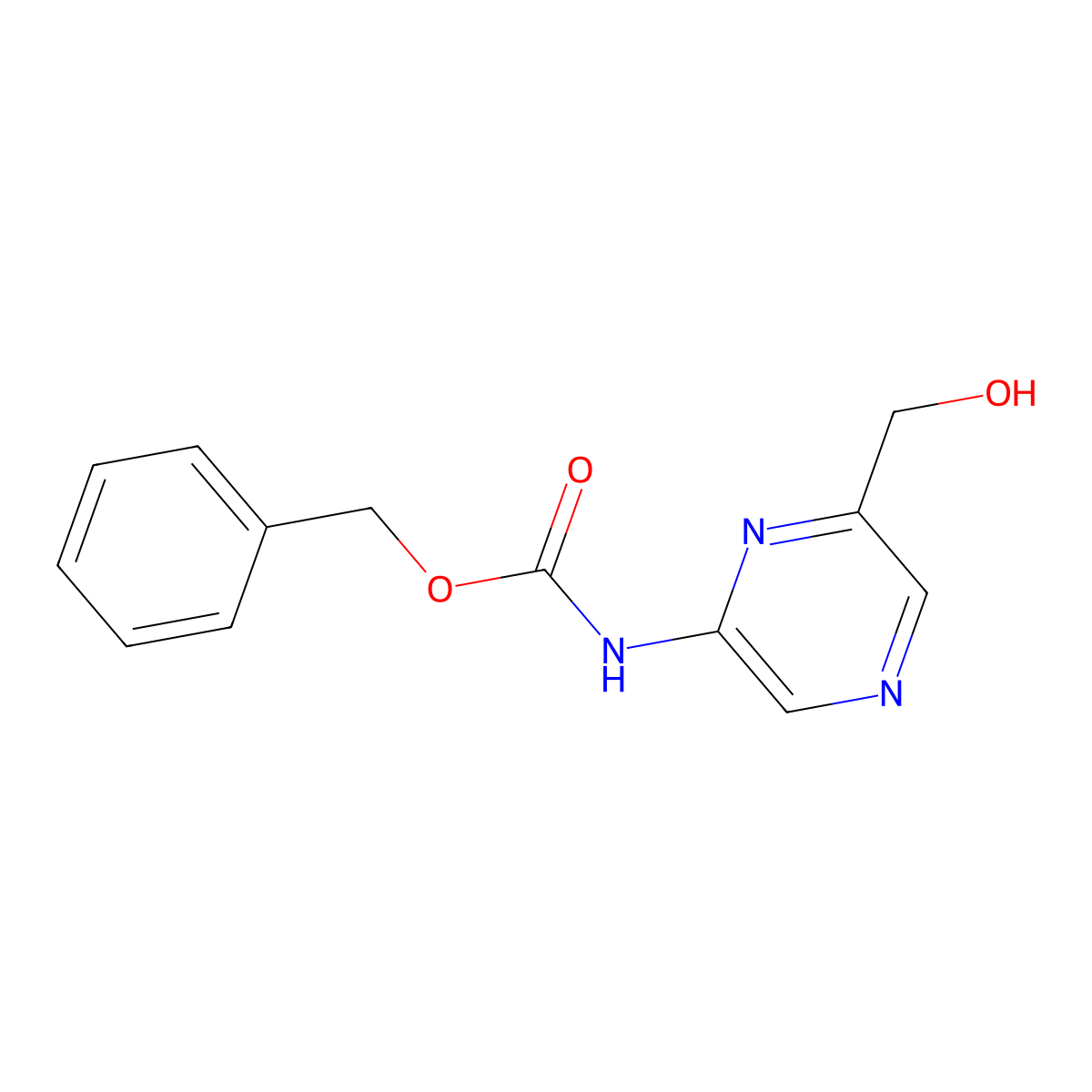 benzyl N-[6-(hydroxymethyl)pyrazin-2-yl]carbamate molecular structure, CAS 2680789-10-8