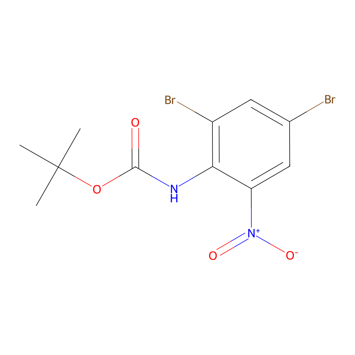 tert-butyl N-(2,4-dibromo-6-nitrophenyl)carbamate molecular structure, CAS 2680789-12-0