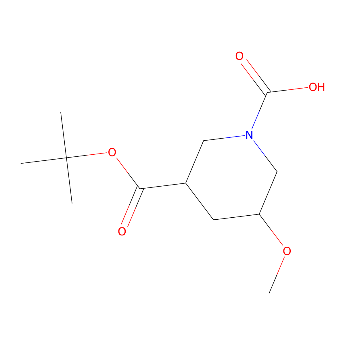 3-[(Tert-butoxy)carbonyl]-5-methoxypiperidine-1-carboxylic acid molecular structure, CAS 2680789-19-7