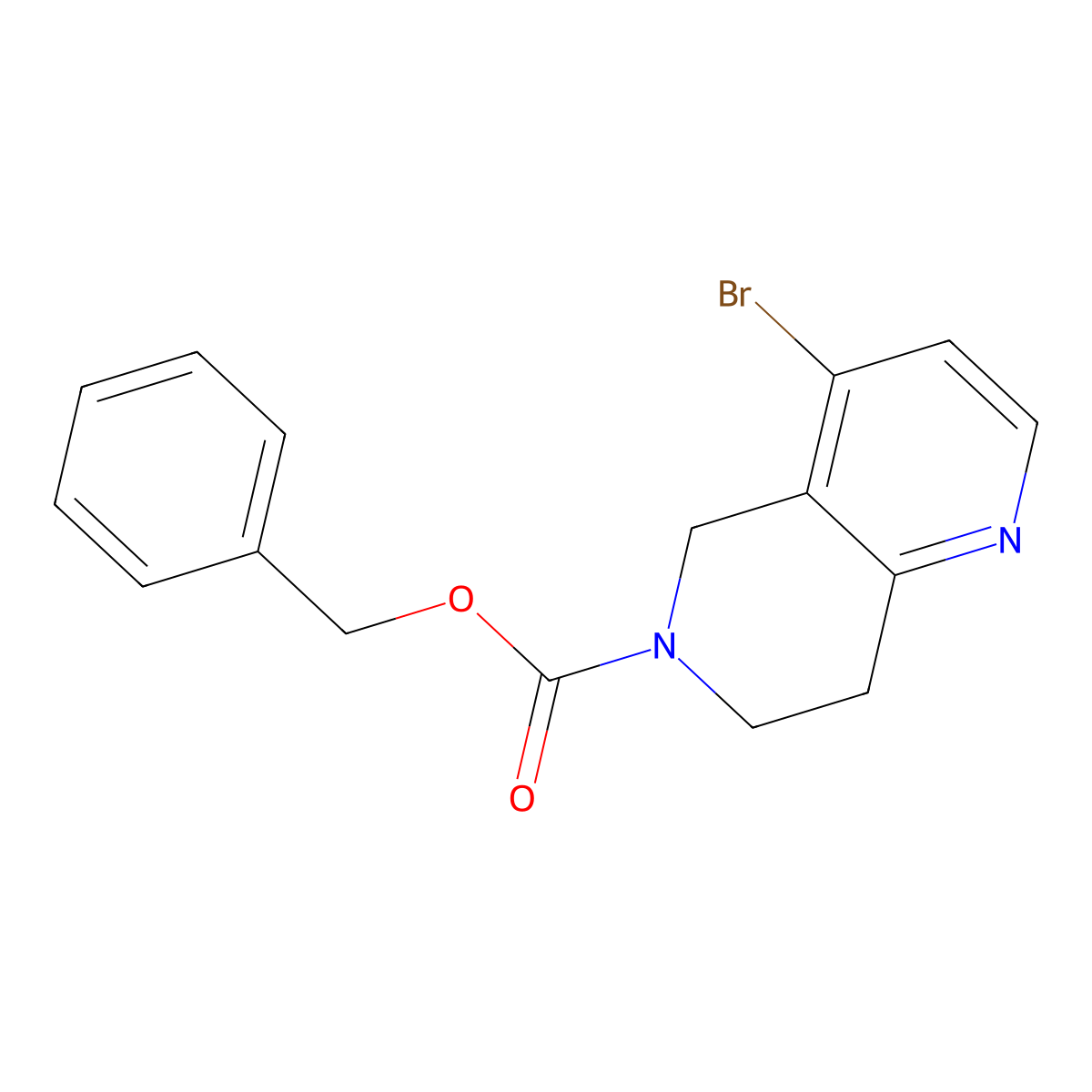 Benzyl 4-bromo-5,6,7,8-tetrahydro-1,6-naphthyridine-6-carboxylate molecular structure, CAS 2680789-22-2