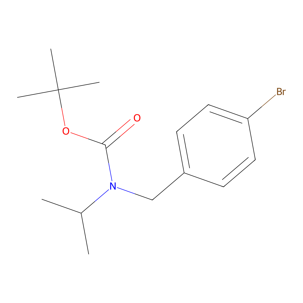 tert-butyl N-[(4-bromophenyl)methyl]-N-(propan-2-yl)carbamate molecular structure, CAS 2680789-23-3