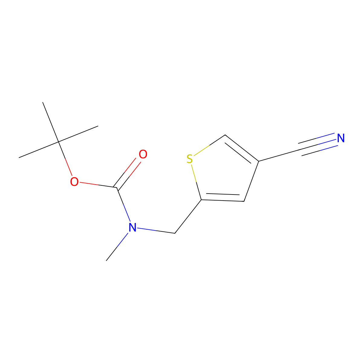tert-butyl N-[(4-cyanothiophen-2-yl)methyl]-N-methylcarbamate molecular structure, CAS 2680789-24-4