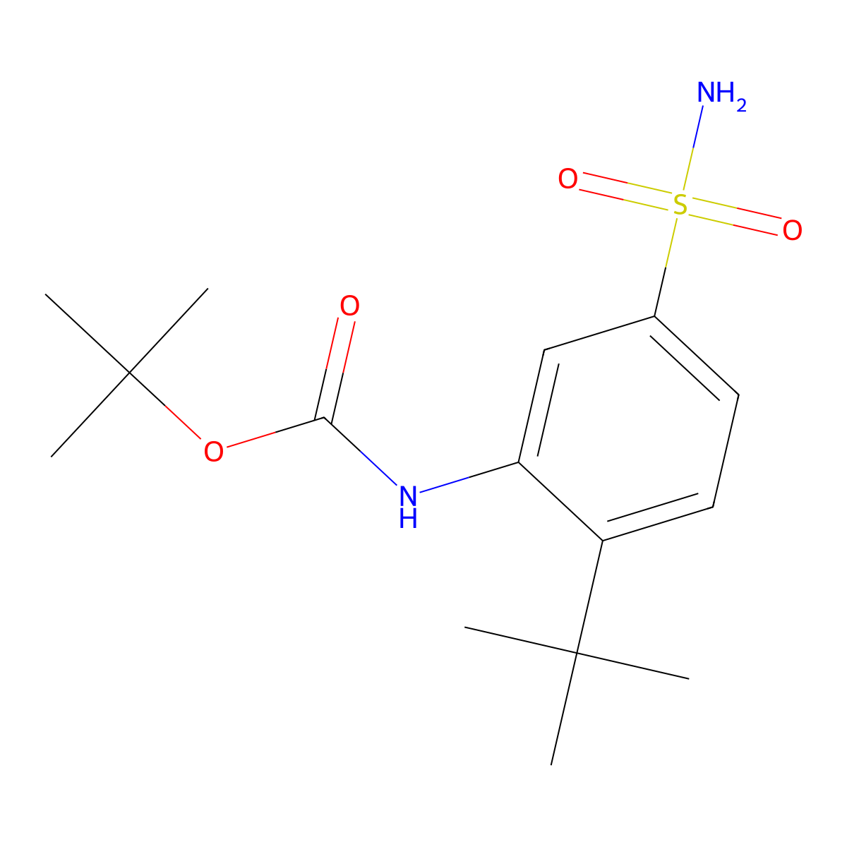 tert-butyl N-(2-tert-butyl-5-sulfamoylphenyl)carbamate molecular structure, CAS 2680789-28-8