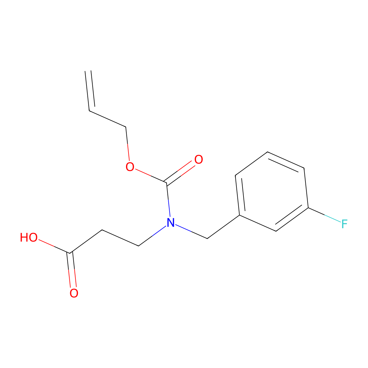 3-{[(3-Fluorophenyl)methyl][(prop-2-en-1-yloxy)carbonyl]amino}propanoic acid molecular structure, CAS 2680789-31-3