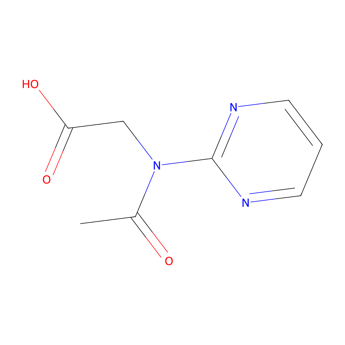 2-[N-(pyrimidin-2-yl)acetamido]acetic acid molecular structure, CAS 2680789-32-4
