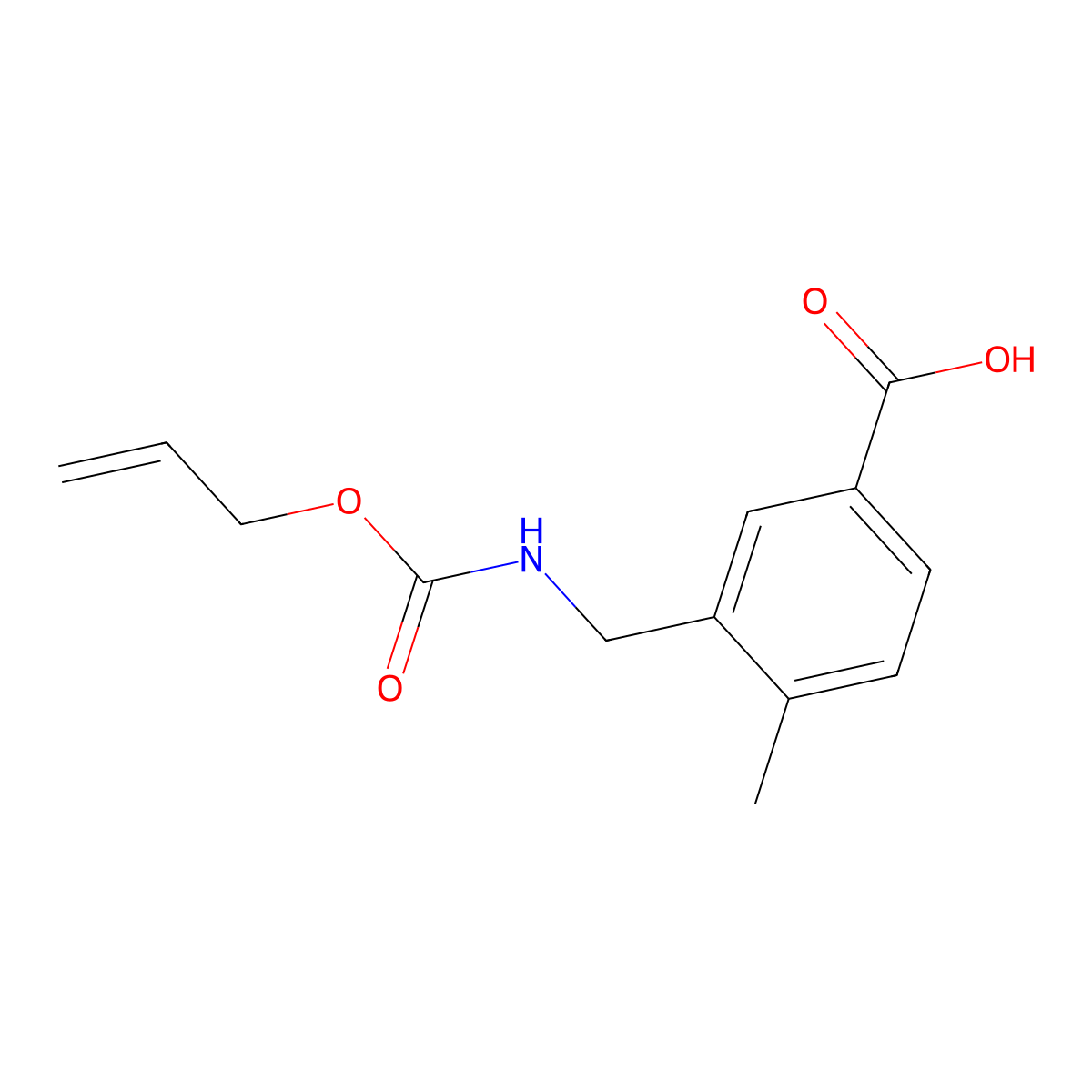 4-Methyl-3-({[(prop-2-en-1-yloxy)carbonyl]amino}methyl)benzoic acid molecular structure, CAS 2680789-47-1