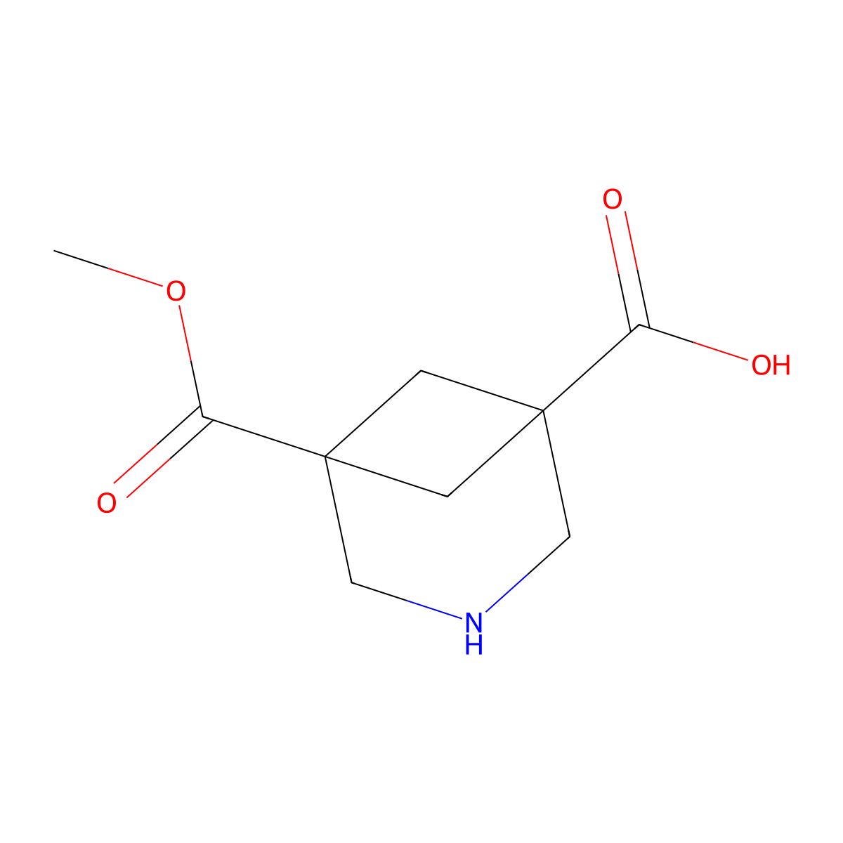 5-(Methoxycarbonyl)-3-azabicyclo[3.1.1]heptane-1-carboxylic acid molecular structure, CAS 2680789-52-8