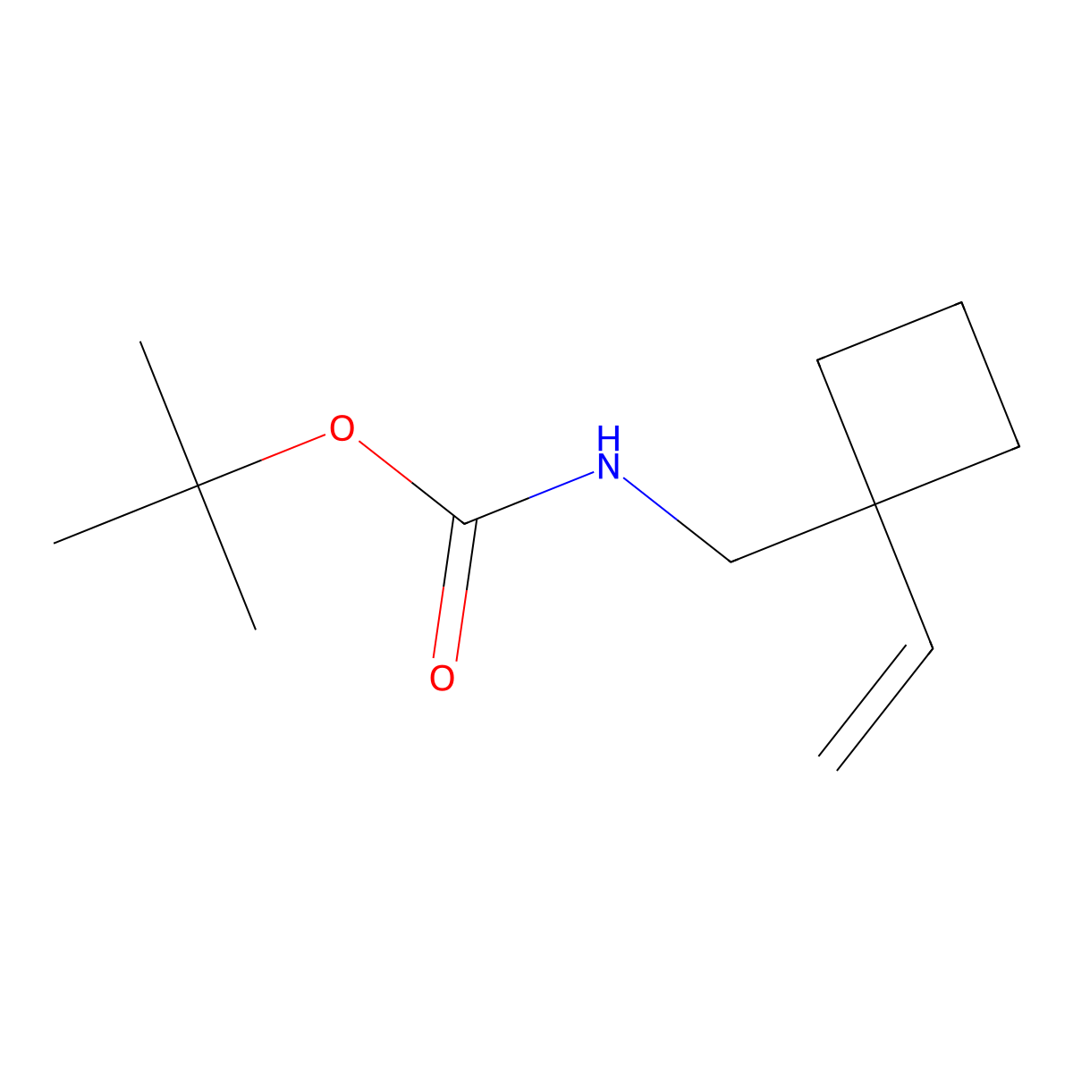 tert-butyl N-[(1-ethenylcyclobutyl)methyl]carbamate molecular structure, CAS 2680789-54-0