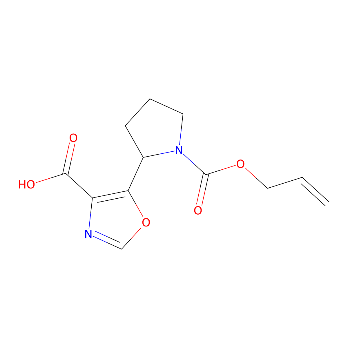 5-{1-[(Prop-2-en-1-yloxy)carbonyl]pyrrolidin-2-yl}-1,3-oxazole-4-carboxylic acid molecular structure, CAS 2680789-63-1