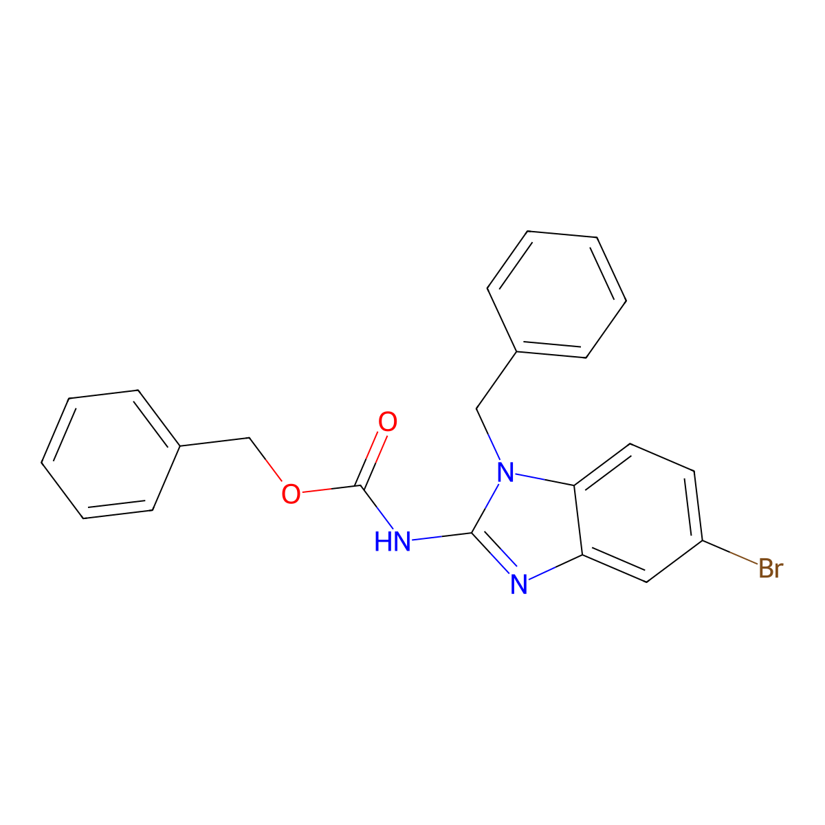 benzyl N-(1-benzyl-5-bromo-1H-1,3-benzodiazol-2-yl)carbamate molecular structure, CAS 2680789-70-0