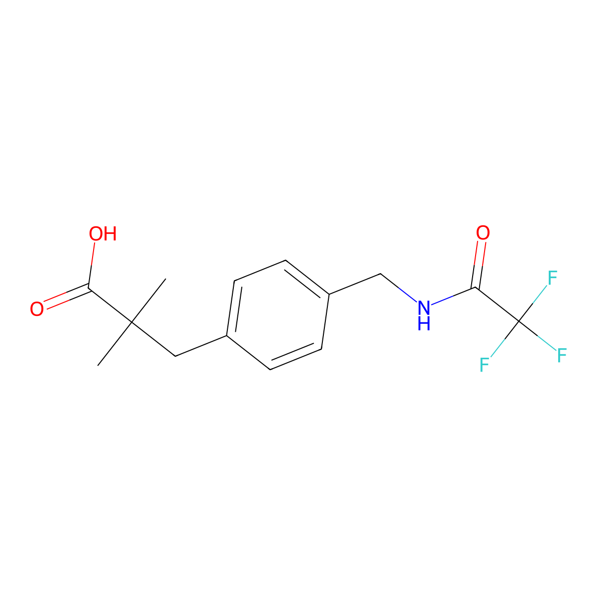 2,2-Dimethyl-3-{4-[(2,2,2-trifluoroacetamido)methyl]phenyl}propanoic acid molecular structure, CAS 2680789-78-8