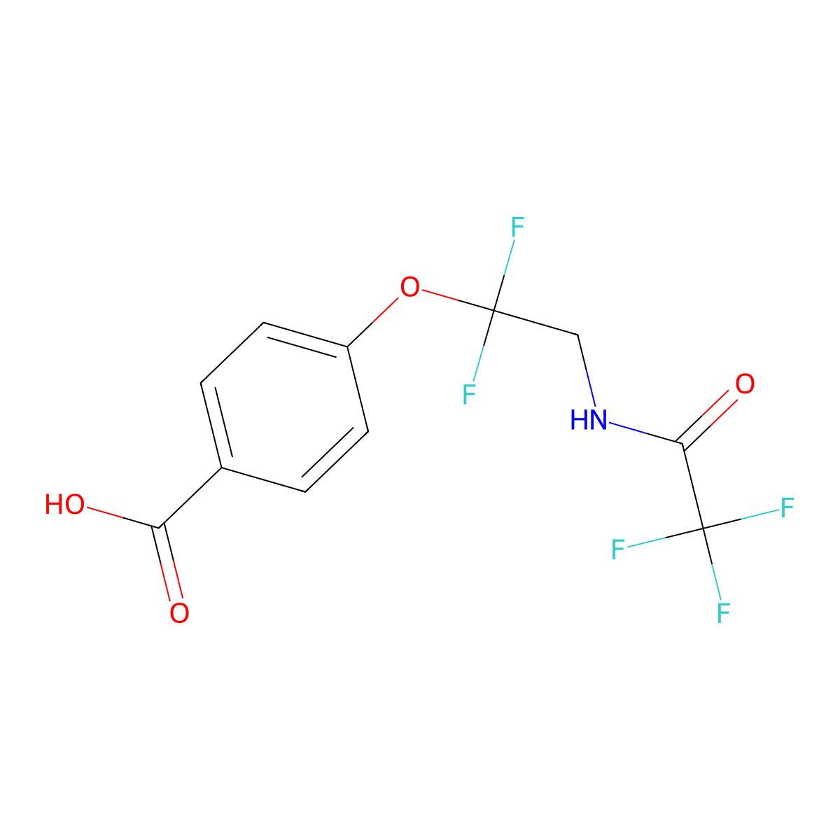 4-[1,1-Difluoro-2-(2,2,2-trifluoroacetamido)ethoxy]benzoic acid molecular structure, CAS 2680789-80-2